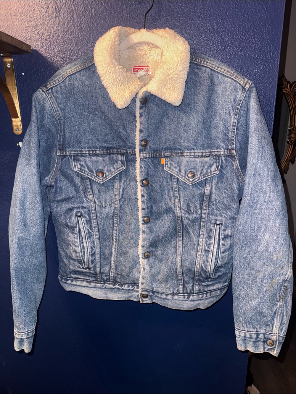 Vintage Levis orange tab Sherpa lined denim jacket